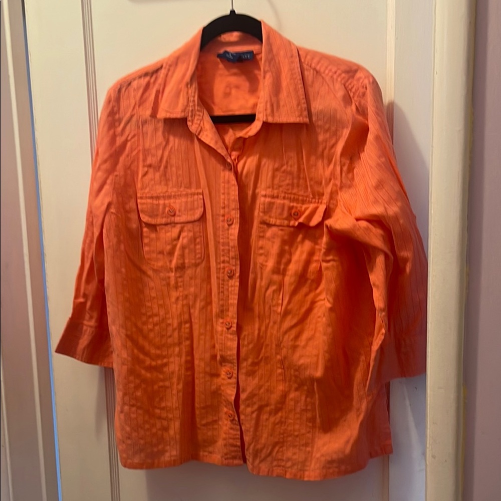 Orange Button-Up Shirt